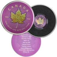 2022 Canada $5 1oz Silver Maple Leaf w/ Opal Stone -  Space Metals Pink Gold