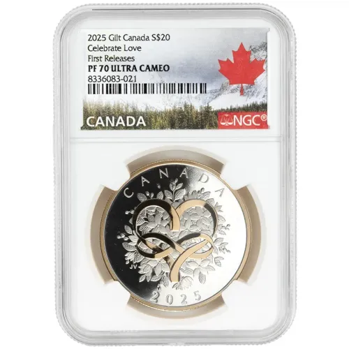 2025 Gilt Canada $20 Celebrate Love 1oz Silver - NGC PF70 FR