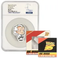 2020 Niue $2 Silver 1oz Chibi Colorized Coin - Doc Brown - NGC MS70 FR
