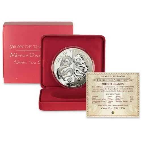 2024 Tokelau $5 Mirror Dragon 1oz Silver Coin