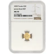 2020 Tuvalu $2 James Bond 007 Gold 1/2 Gram Coin - NGC MS70