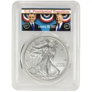 2017 American Silver Eagle - NGC MS70 FS Obama & Trump Transition Label