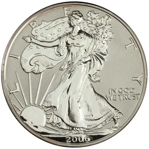 2006 P American Silver Eagle Reverse Proof - Milk Spots