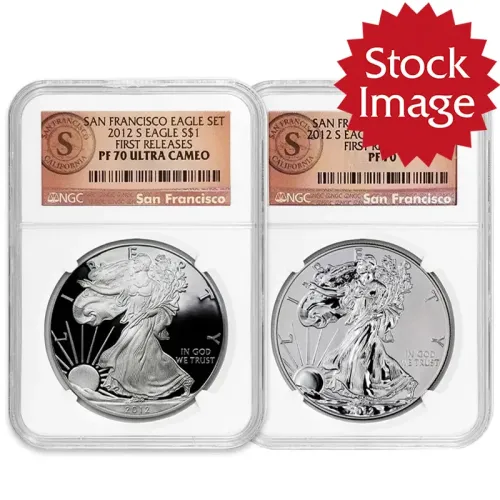 2012 American Silver Eagle 2 Coin San Francisco Set - NGC PF70 ER