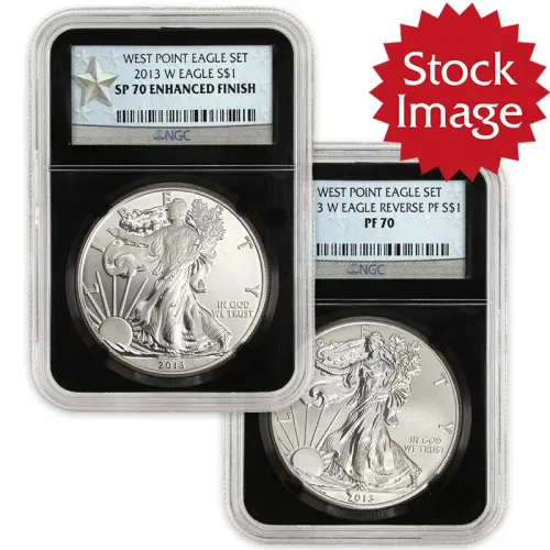 2013 American Silver Eagle 2 Coin West Point Set - NGC 70 ER