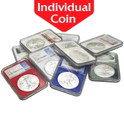 Mixed Dates American Silver Eagle - NGC or PCGS MS 70 - Variety of Holders & Labels