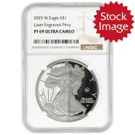 2025 W American Silver Eagle - Laser Engraved Privy - NGC PF69 UC