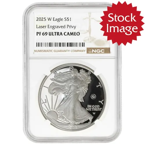 2025 W American Silver Eagle - Laser Engraved Privy - NGC PF69 UC