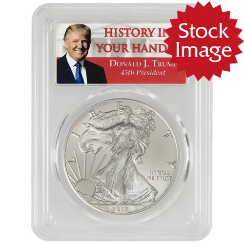 2017 American Silver Eagle - PCGS MS 70 First Strike - Trump Inaugural - Spots
