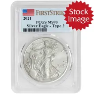 2021 American Silver Eagle Type 2 - PCGS MS 70 First Strike