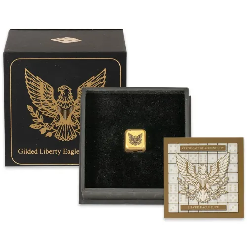 Liberty Eagle 1oz Silver Dice Gilded