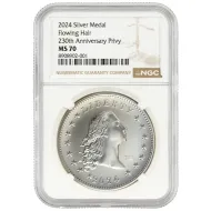 2024 Flowing Hair 230th Anniversary Silver Medal w/ Privy - NGC MS70