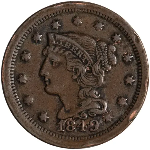 1849 Large Cent - Extra Fine Details Cleaned
