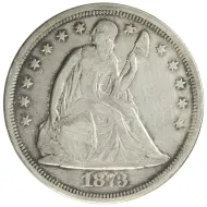 1873 Liberty Seated Dollar - Extra Fine (Harshly Cleaned)