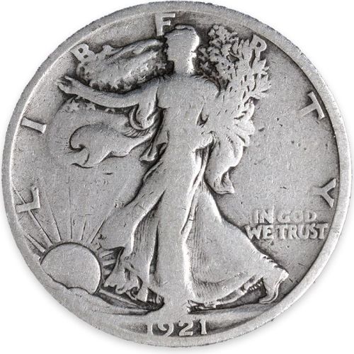 1921 S Walking Liberty Half Dollar - Fine Details - Improperly Cleaned #2