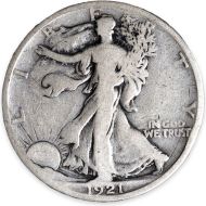1921 S Walking Liberty Half Dollar - Fine Details - Improperly Cleaned #3