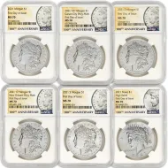 2021 Morgan & Peace Silver Dollars - 6 Pc Set - NGC MS70 FDOI