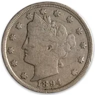 1894 Liberty Nickel - F Details Cleaned