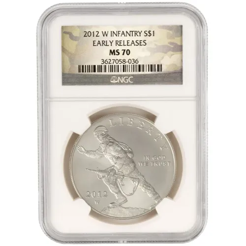2012 Infantry Uncirculated Silver Dollar - NGC MS70 Early Release